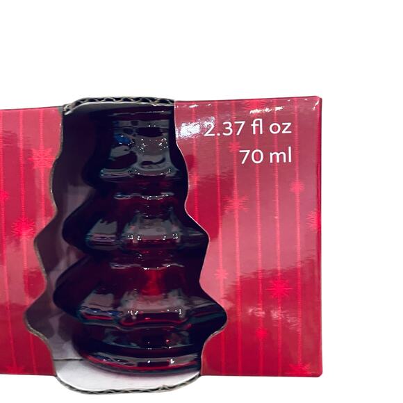Glass Christmas Tree Shot Glasses Set of 4 Holiday Red New - Picture 15 of 16